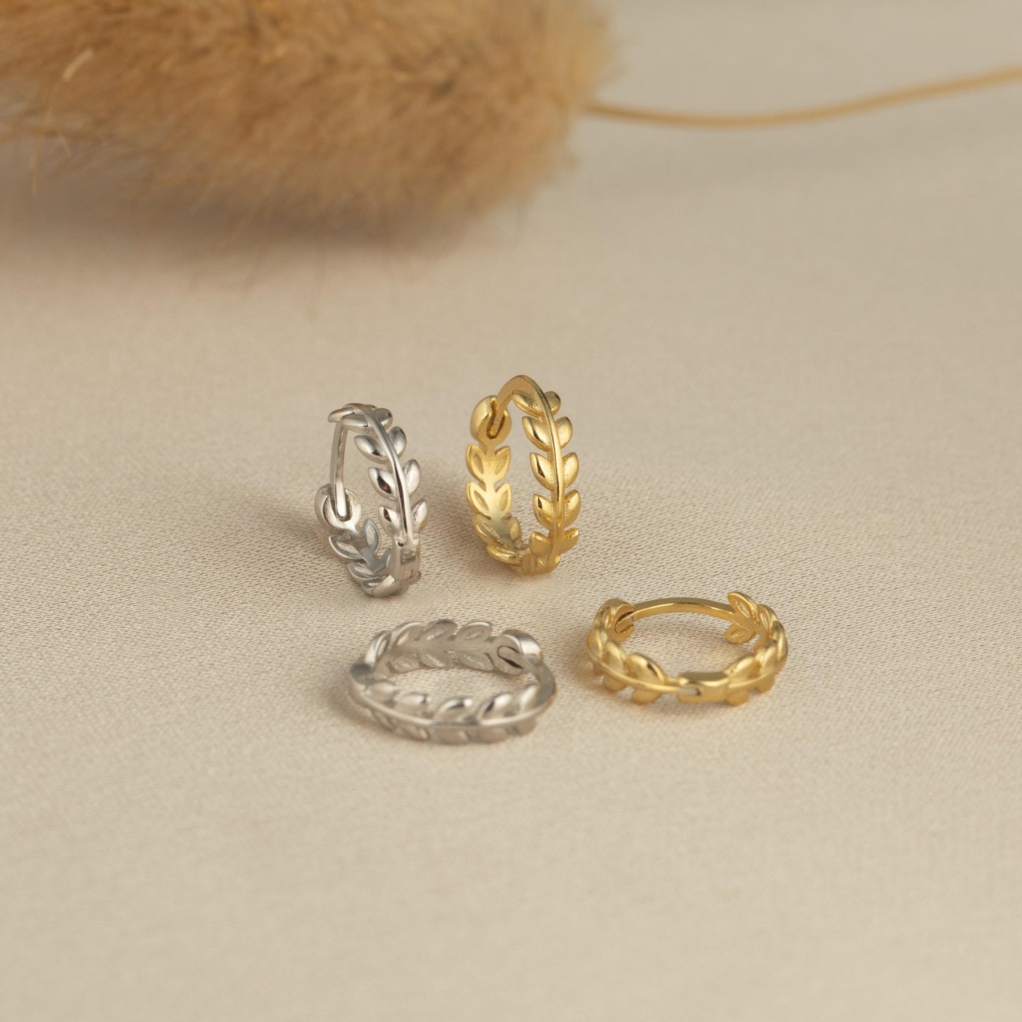 a group of three rings sitting on top of a table
