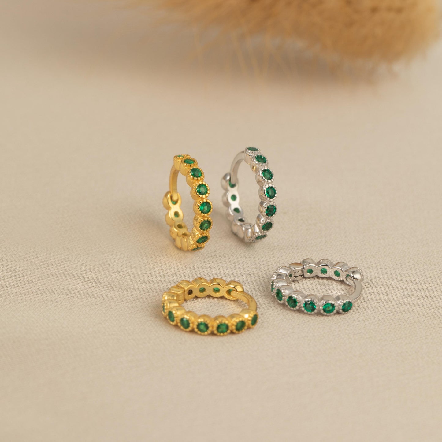 a group of three rings sitting on top of a table