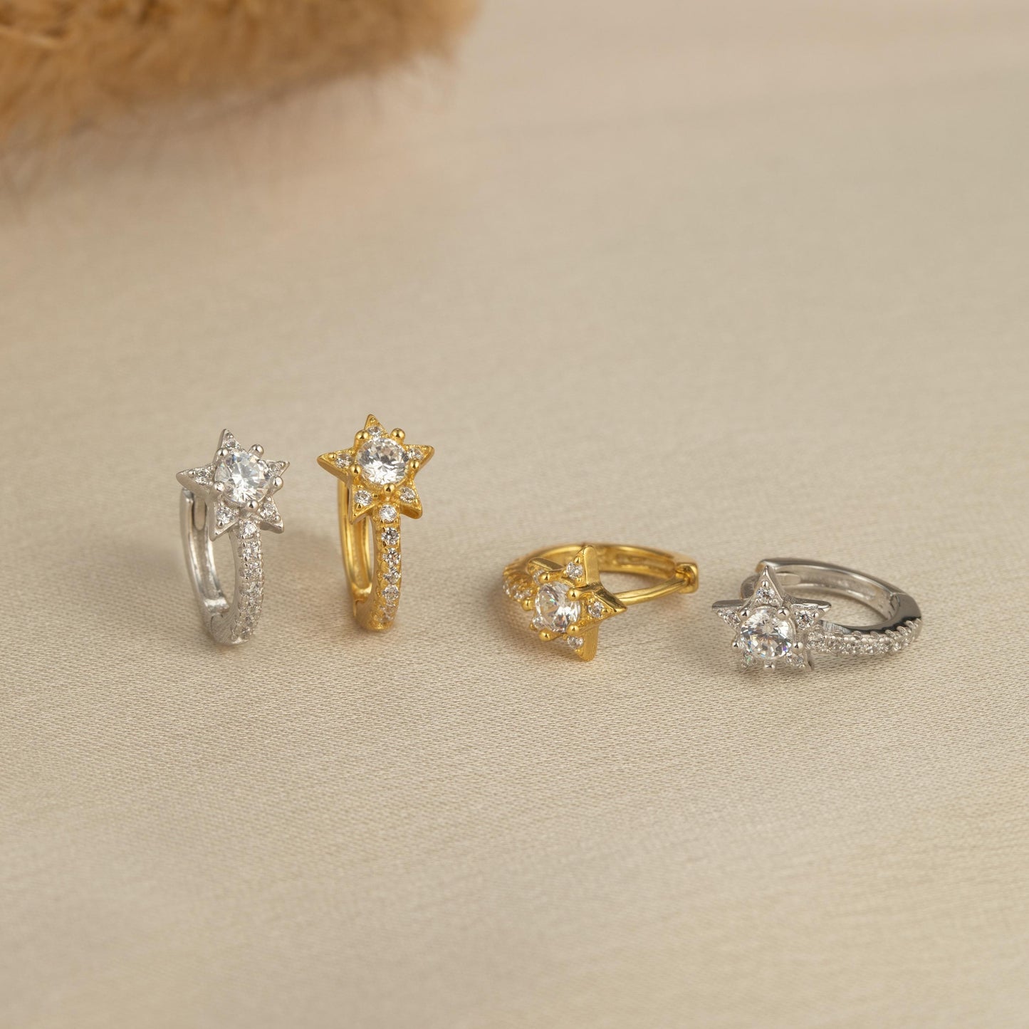three different types of rings sitting on a table