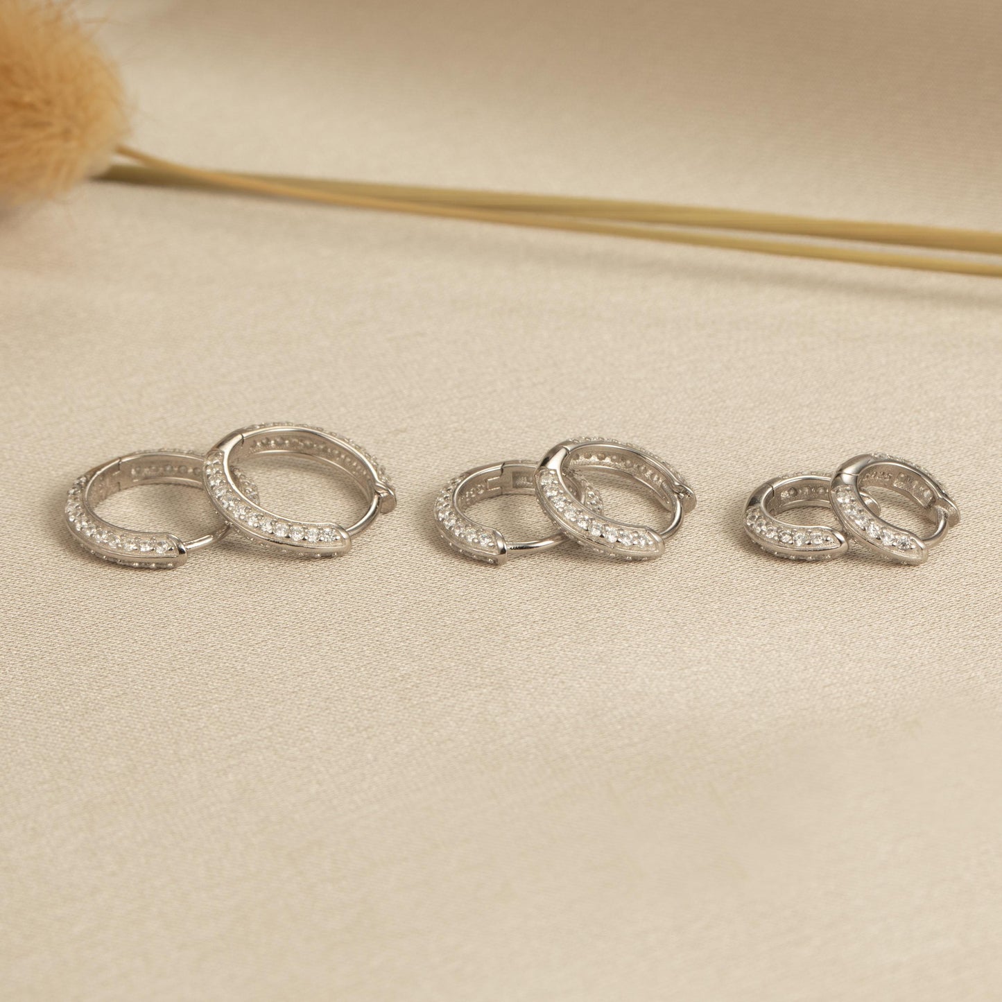 a close up of five rings on a table